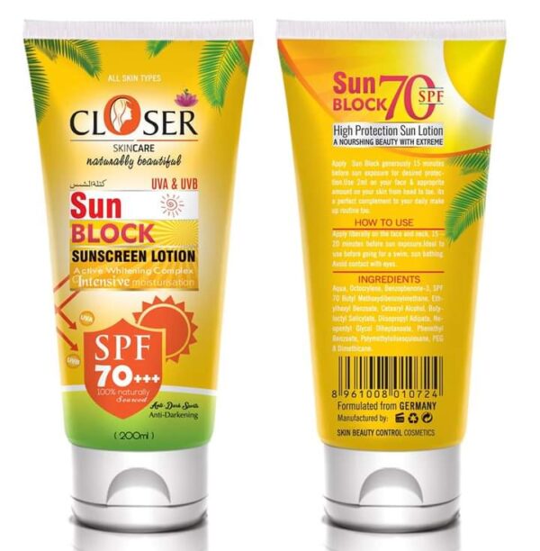 Closer Sun Block sp 70++ 200 ml